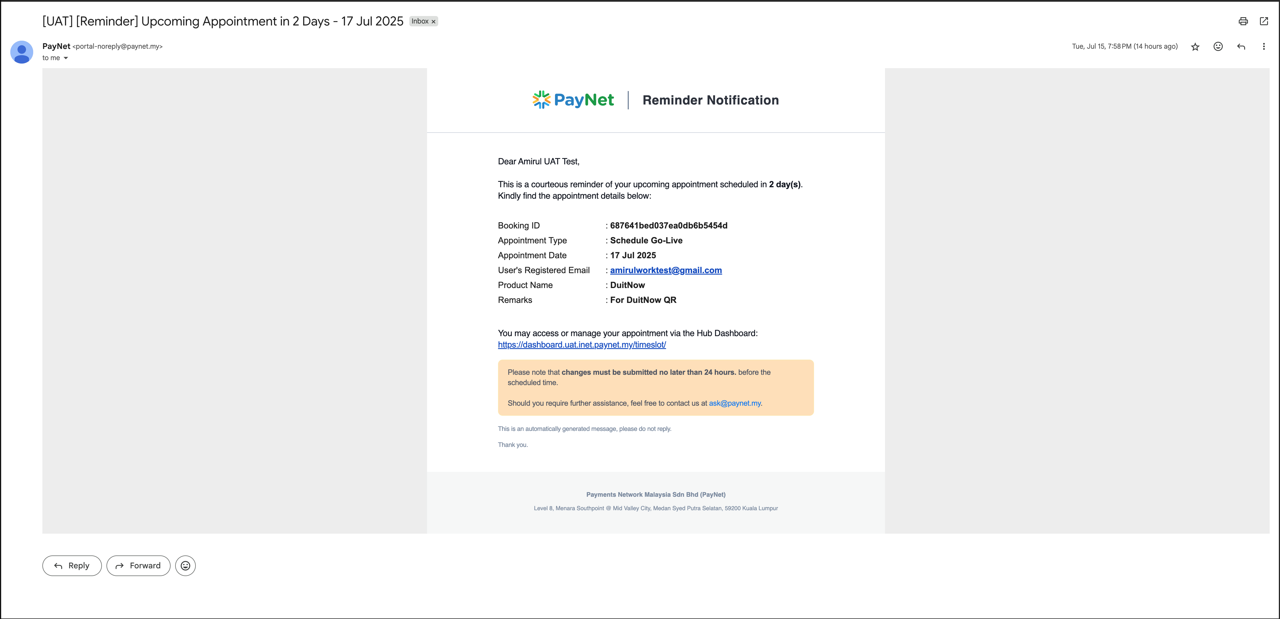 Reminder Email - RENTAS