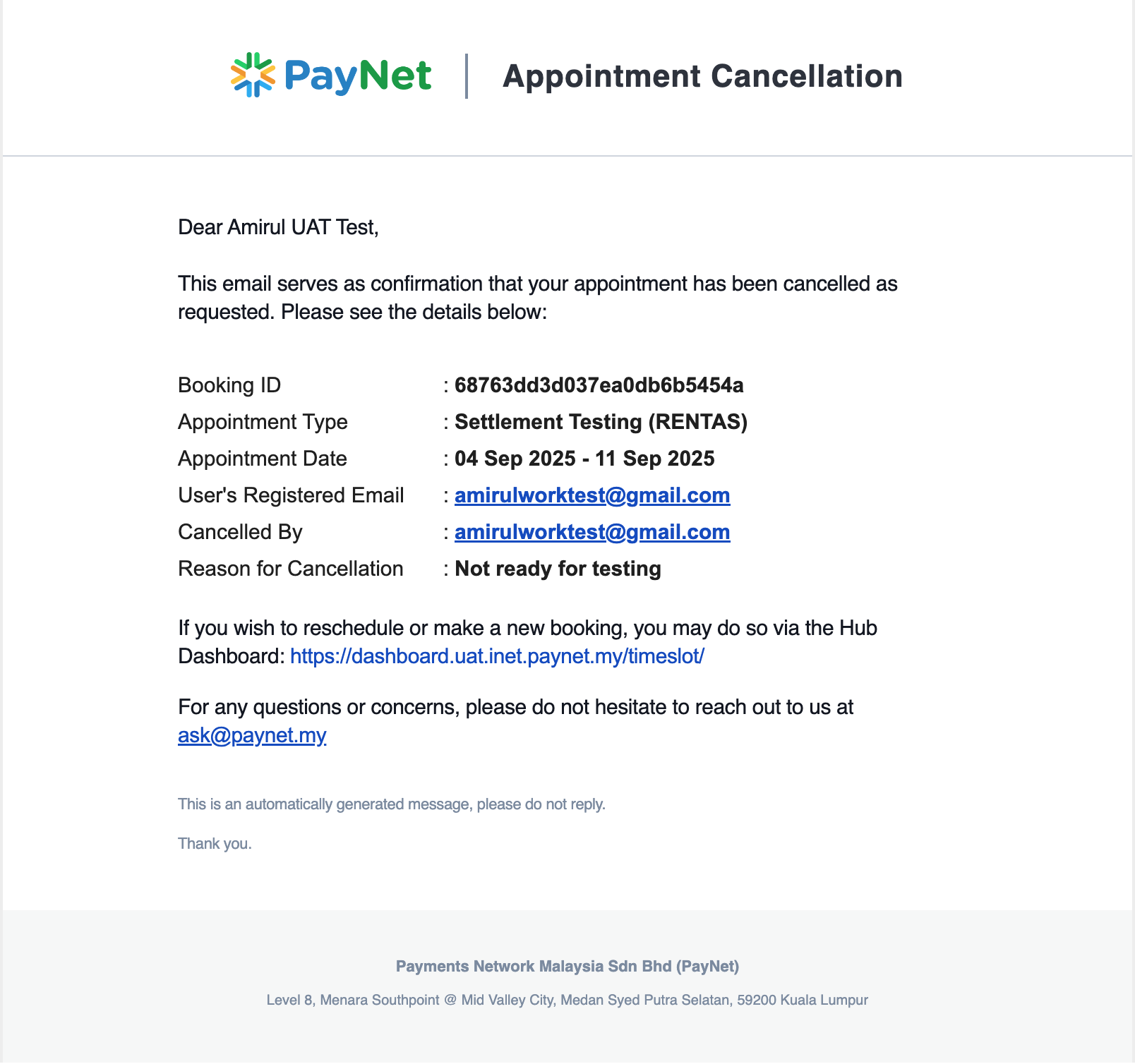 Cancellation - RENTAS