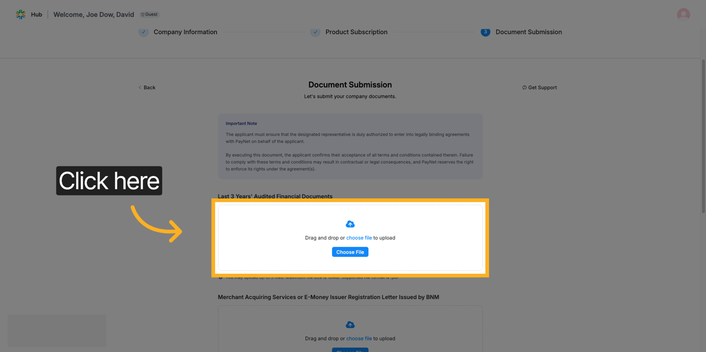 Document upload example