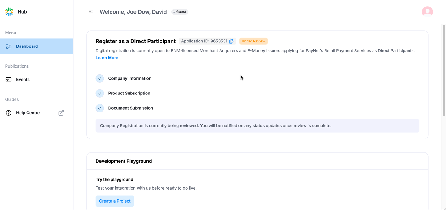 Registration processing step 1