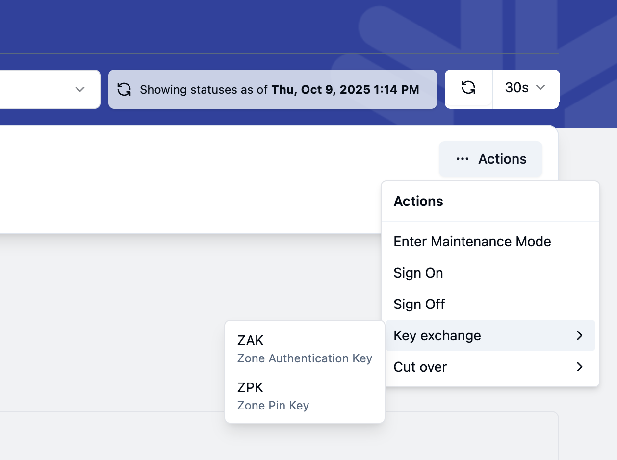 Key Type selection dialog